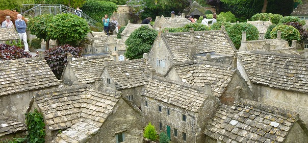 Model village made of Cotswold stone